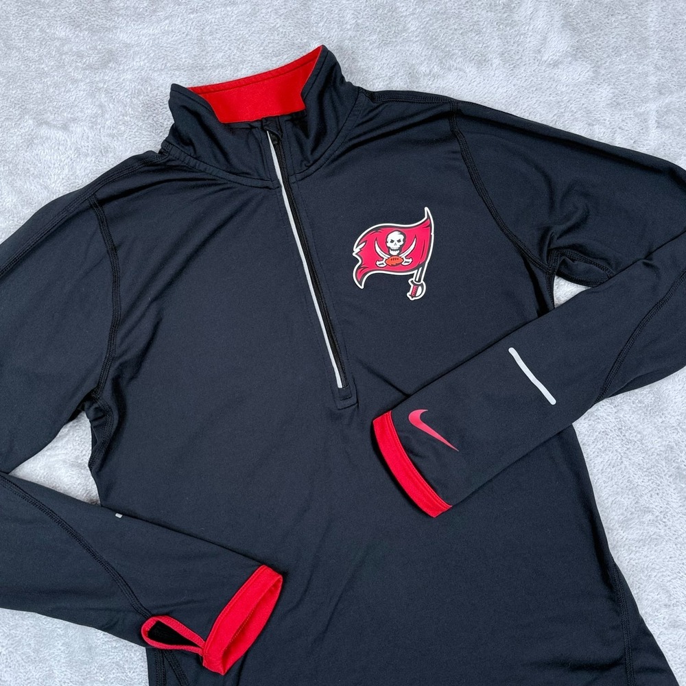 Nike Tampa Bay Buccaneers 1/4 Zip Pullover Womens Small Dri-Fit Long Sleeve NFL